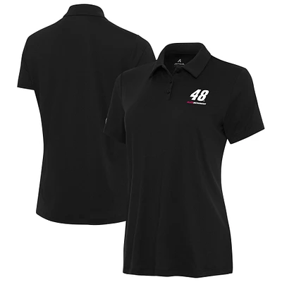 Women's Antigua Black Alex Bowman Reprocess Polo