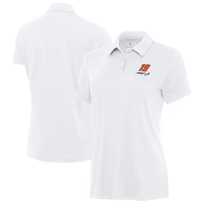 Women's Antigua White Martin Truex Jr Reprocess Polo