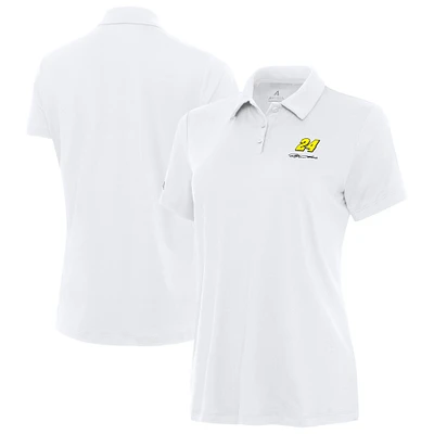 Women's Antigua White Jeff Gordon Reprocess Polo