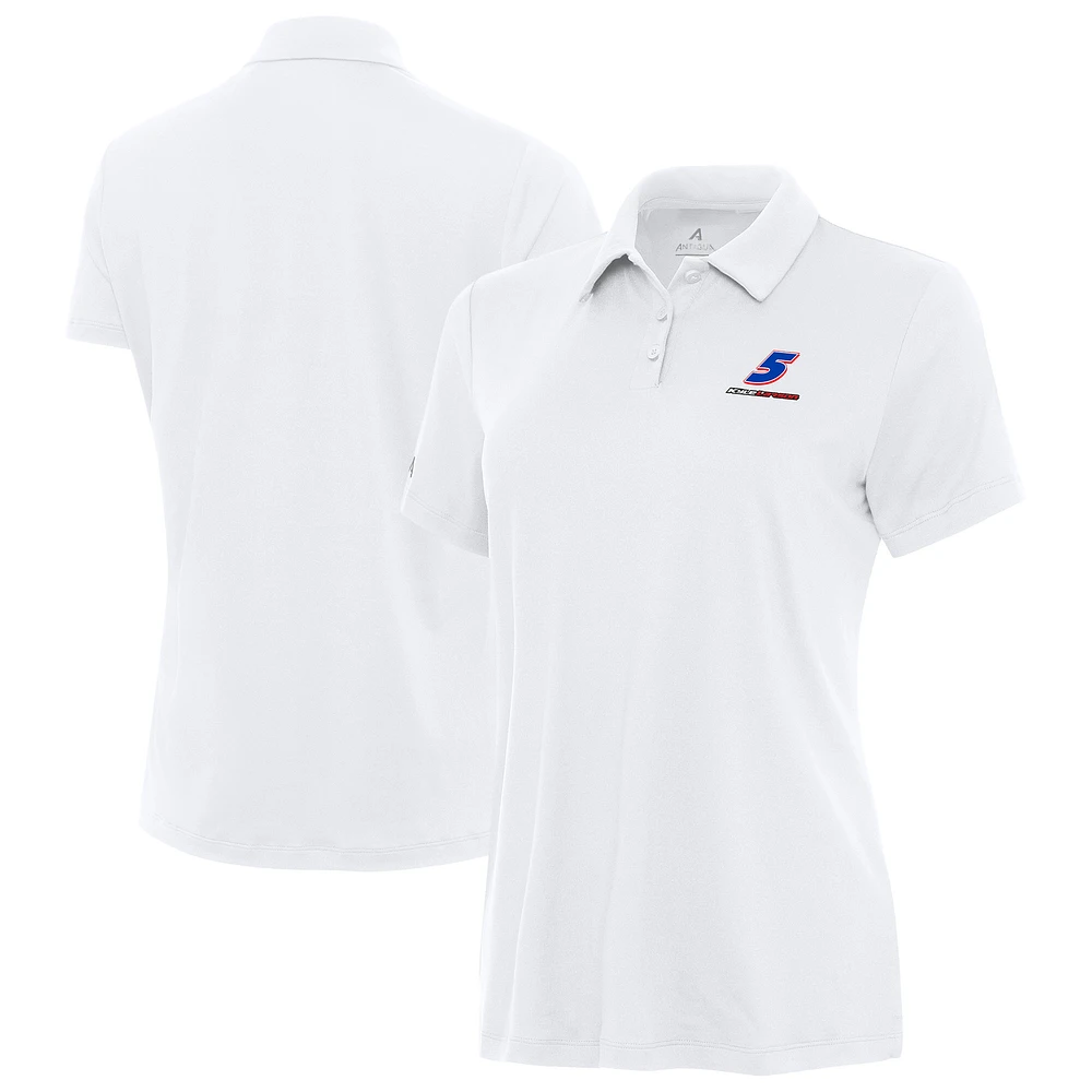 Women's Antigua White Kyle Larson Reprocess Polo