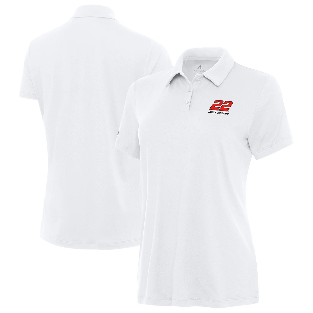 Women's Antigua White Joey Logano Reprocess Polo