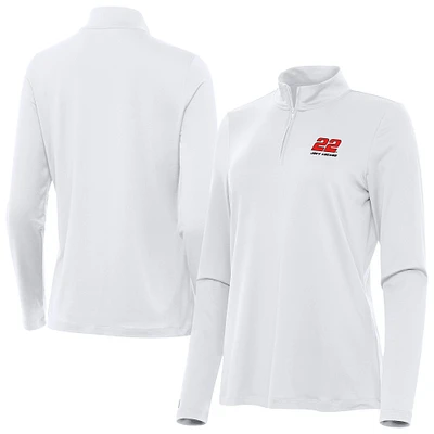 Women's Antigua Joey Logano Reprocess Quarter-Zip Pullover Top