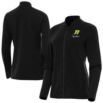 Women's Antigua Black Denny Hamlin Continual Full-Zip Jacket