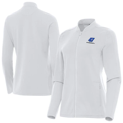 Women's Antigua White Ricky Stenhouse Jr. Continual Full-Zip Jacket