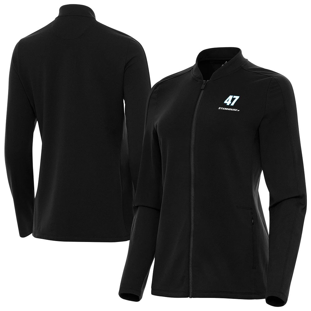 Women's Antigua Black Ricky Stenhouse Jr. Continual Full-Zip Jacket