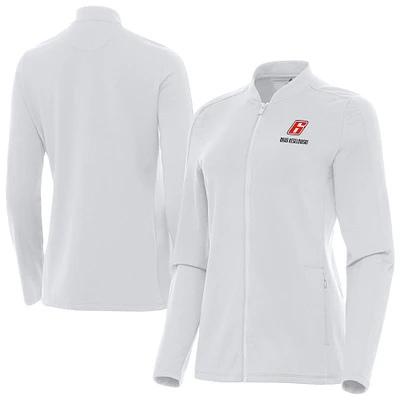 Women's Antigua White Brad Keselowski Continual Full-Zip Jacket