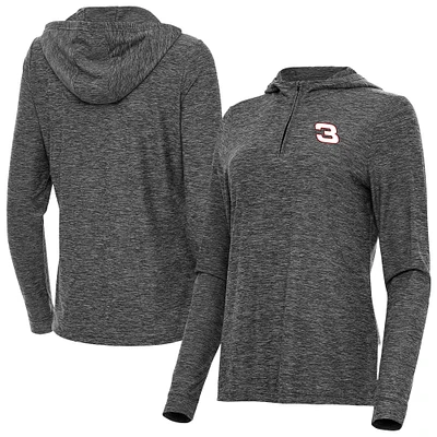 Women's Antigua Heather NASCAR Daybreak Quarter-Zip Pullover Hoodie