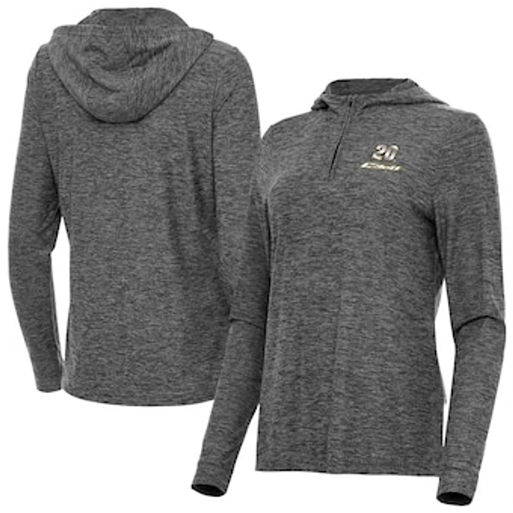 Women's Antigua Heather Christopher Bell Daybreak Quarter-Zip Pullover Hoodie