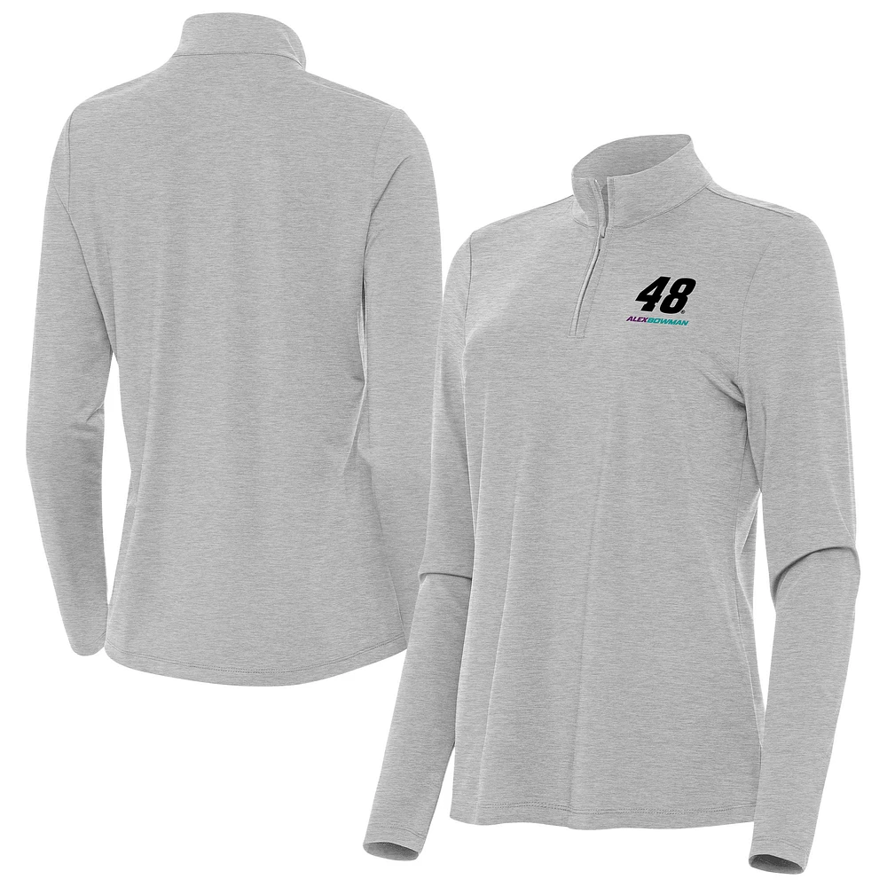 Women's Antigua Heather Alex Bowman Bright Quarter-Zip Top