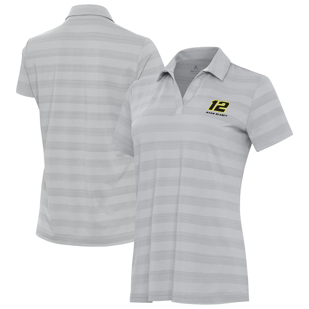Women's Antigua Gray Ryan Blaney Tunnel Polo