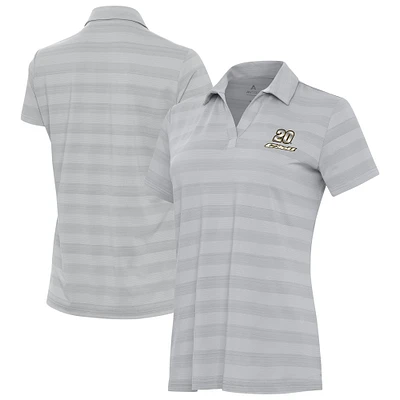 Women's Antigua Gray Christopher Bell Tunnel Polo