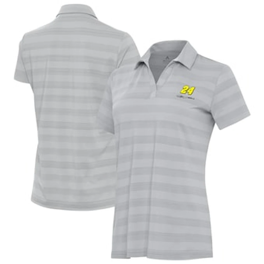 Women's Antigua Gray Jeff Gordon Tunnel Polo