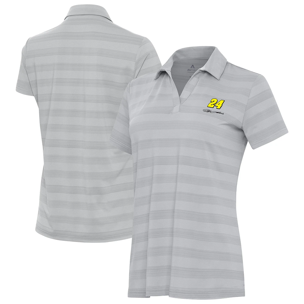 Women's Antigua Gray Jeff Gordon Tunnel Polo