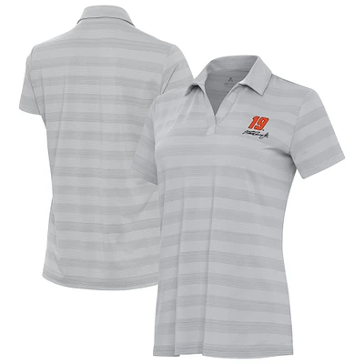 Women's Antigua Gray Martin Truex Jr Tunnel Polo