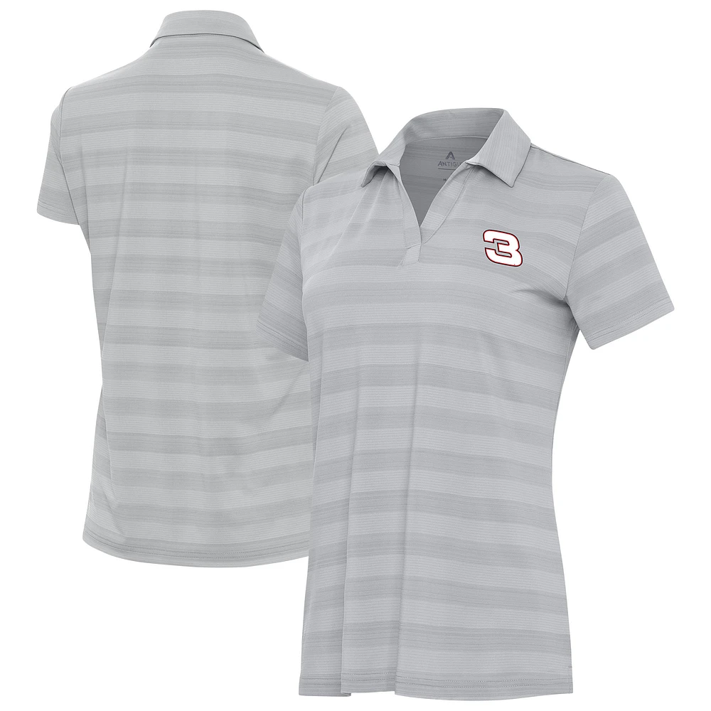 Women's Antigua Gray Richard Childress Racing Tunnel Polo