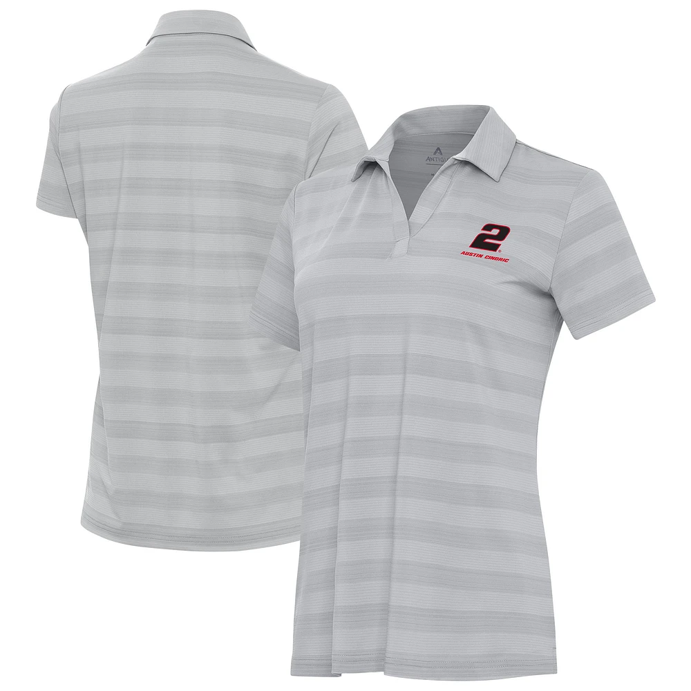Women's Antigua Gray Austin Cindric Tunnel Polo