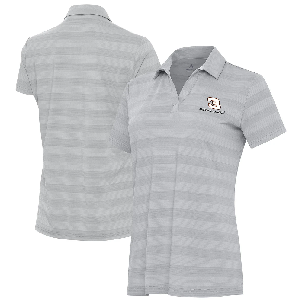 Women's Antigua Gray Austin Dillon Tunnel Polo