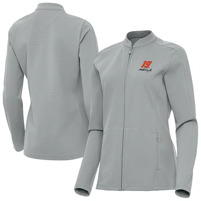 Women's Antigua Gray Martin Truex Jr Regard Full-Zip Jacket