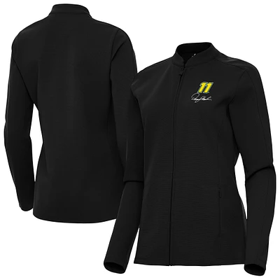 Women's Antigua Black Denny Hamlin Regard Full-Zip Jacket