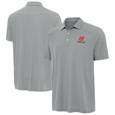 Men's Antigua Gray Martin Truex Jr Western Polo