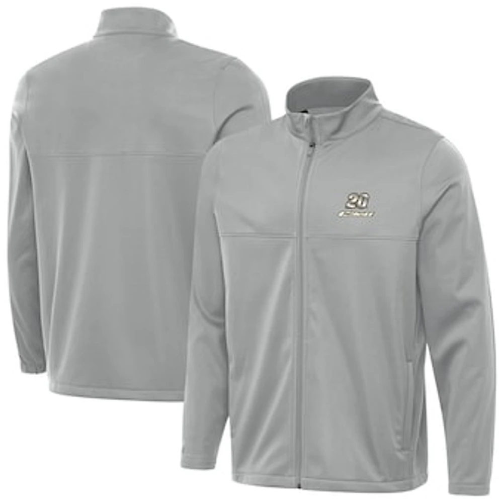 Men's Antigua Gray Christopher Bell Links 2 Full-Zip Golf Jacket