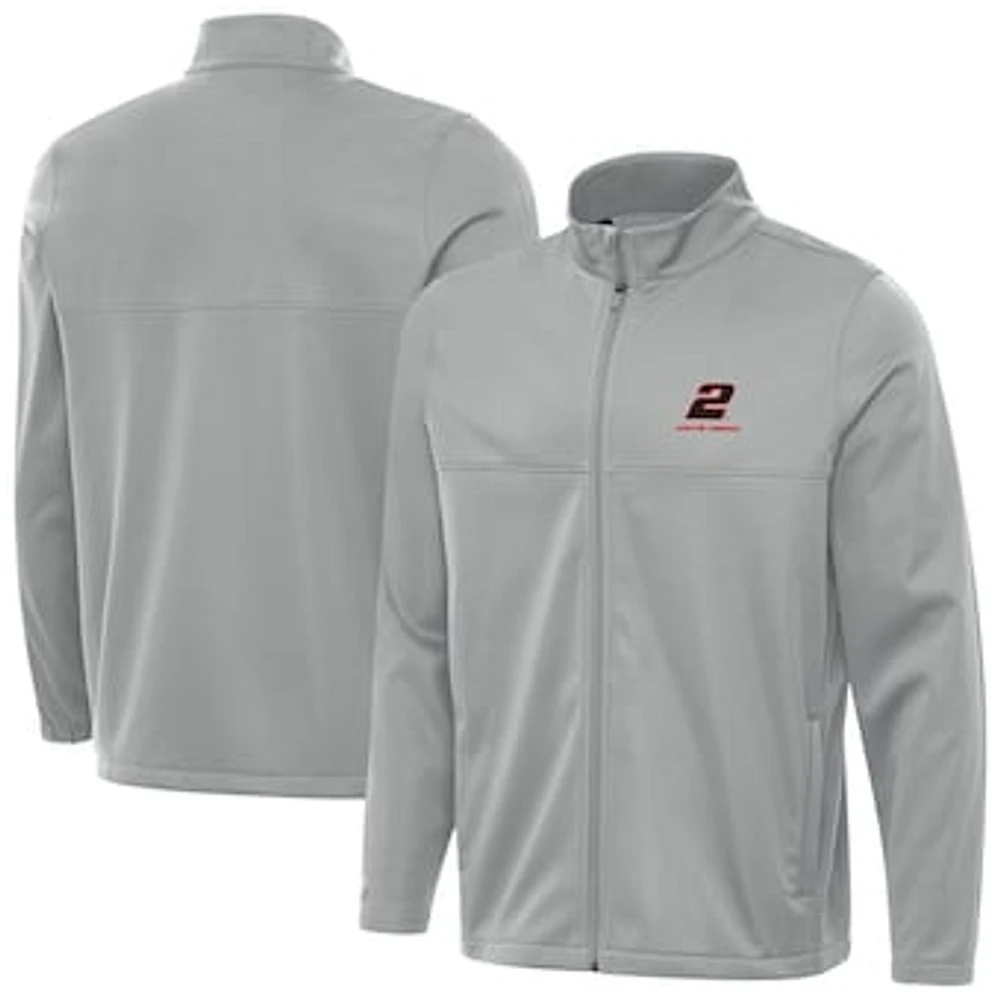 Men's Antigua Gray Austin Cindric Links 2 Full-Zip Golf Jacket