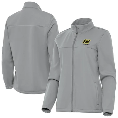 Women's Antigua Gray Ryan Blaney Links 2 Full-Zip Golf Jacket