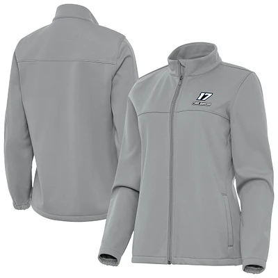 Women's Antigua Gray Chris Buescher Links 2 Full-Zip Golf Jacket