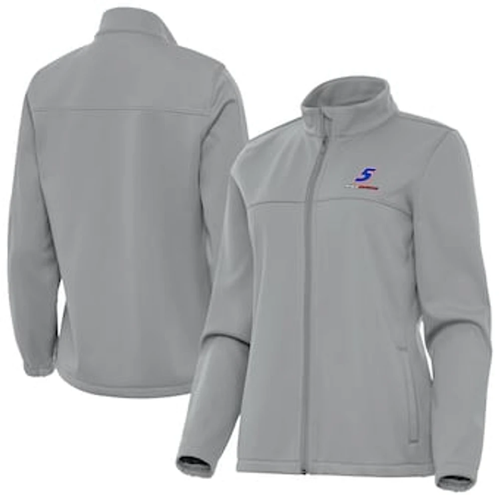 Women's Antigua Gray Kyle Larson Links 2 Full-Zip Golf Jacket