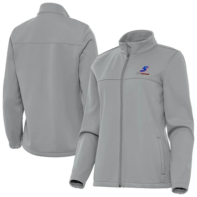 Women's Antigua Gray Kyle Larson Links 2 Full-Zip Golf Jacket