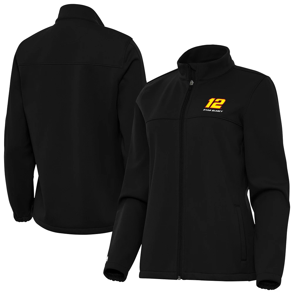 Women's Antigua Black Ryan Blaney Links 2 Full-Zip Golf Jacket