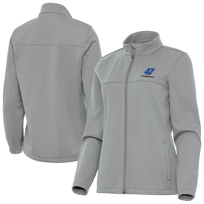 Women's Antigua Gray Ricky Stenhouse Jr. Links 2 Full-Zip Golf Jacket