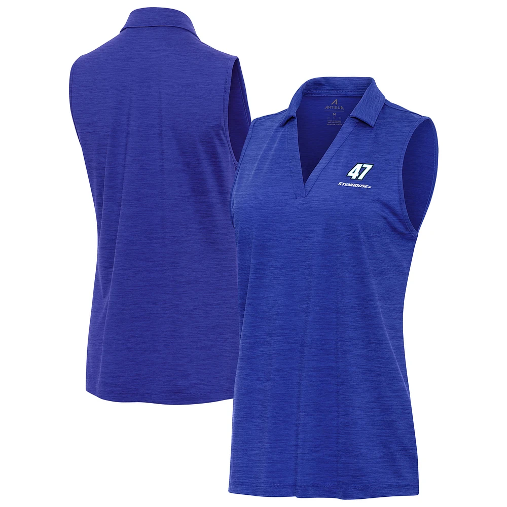 Women's Antigua Heather Royal Ricky Stenhouse Jr. Layout Sleeveless V-Neck Polo