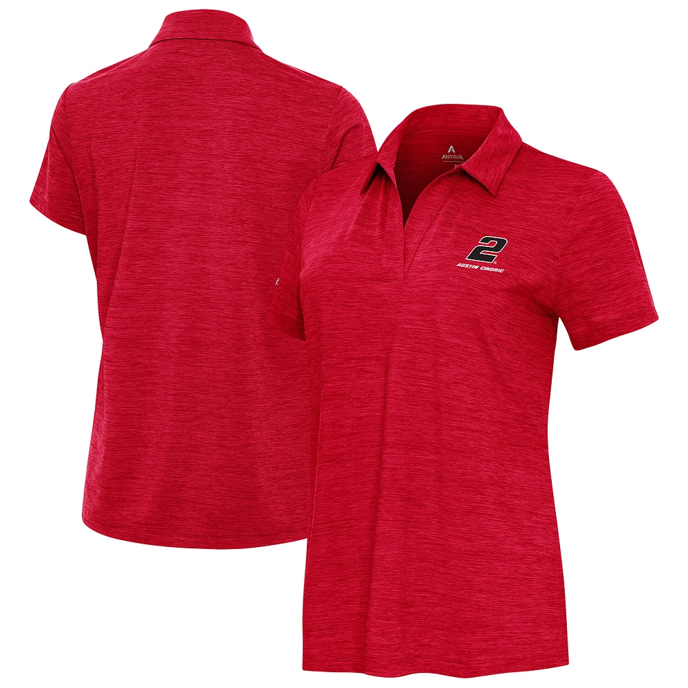 Women's Antigua Heather Austin Cindric Layout V-Neck Polo