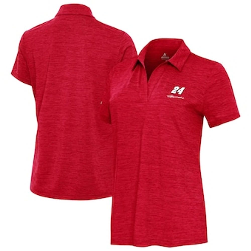 Women's Antigua Heather Jeff Gordon Layout V-Neck Polo