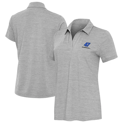 Women's Antigua Heather Gray Ricky Stenhouse Jr. Layout V-Neck Polo