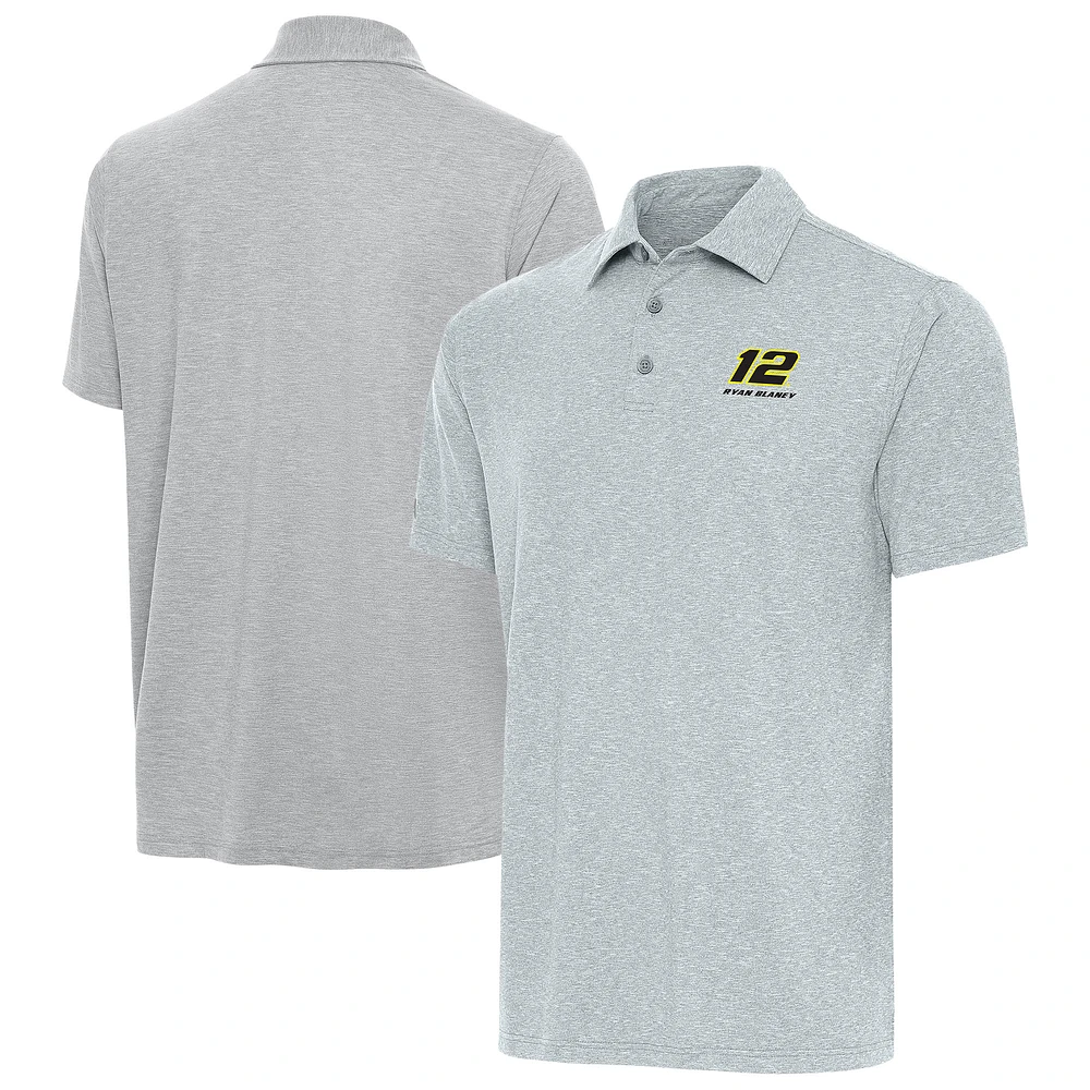 Men's Antigua Heather Gray Ryan Blaney Par 3 Big & Tall Polo