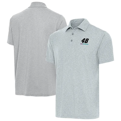 Men's Antigua Heather Gray Alex Bowman Par 3 Big & Tall Polo