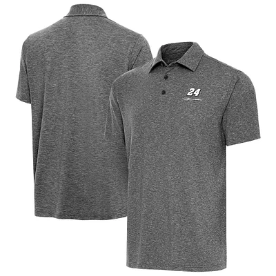 Men's Antigua Heather Black Jeff Gordon Par 3 Big & Tall Polo