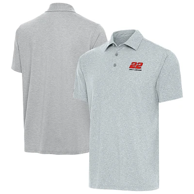 Men's Antigua Heather Gray Joey Logano Par 3 Big & Tall Polo
