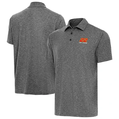 Men's Antigua Heather Black Joey Logano Par 3 Big & Tall Polo