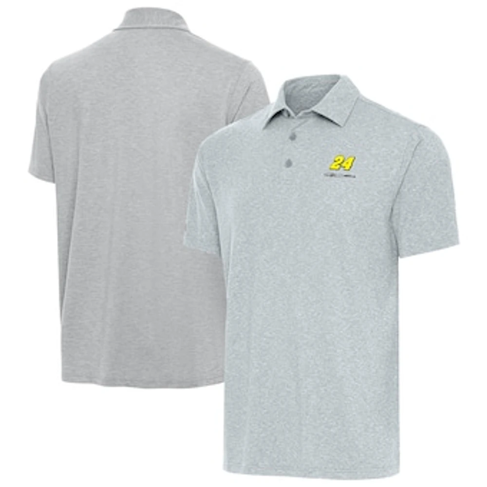 Men's Antigua Heather Gray Jeff Gordon Par 3 Big & Tall Polo
