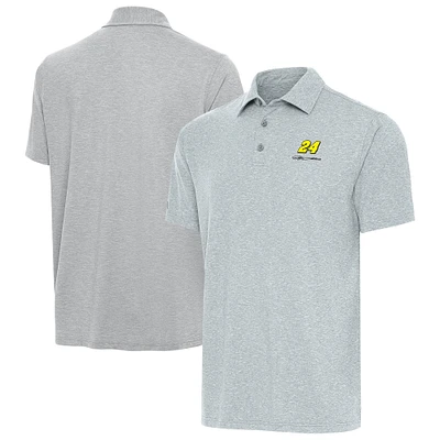 Men's Antigua Heather Gray Jeff Gordon Par 3 Big & Tall Polo