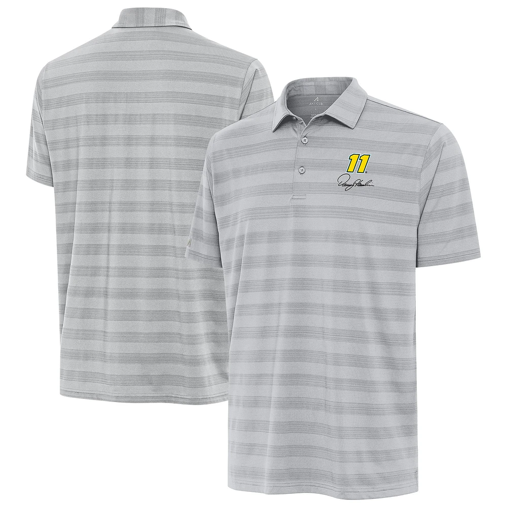 Men's Antigua Gray Denny Hamlin Big & Tall Tunnel Polo