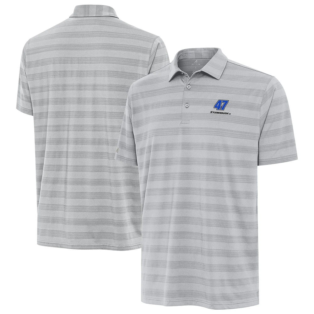 Men's Antigua Gray Ricky Stenhouse Jr. Big & Tall Tunnel Polo