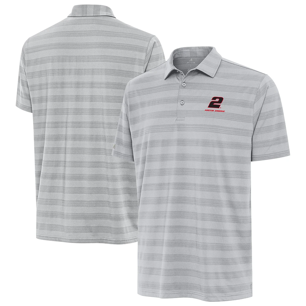 Men's Antigua Gray Austin Cindric Big & Tall Tunnel Polo