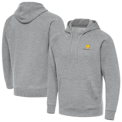 Men's Antigua Heather Gray Chase Elliott Victory Tall Pullover Hoodie