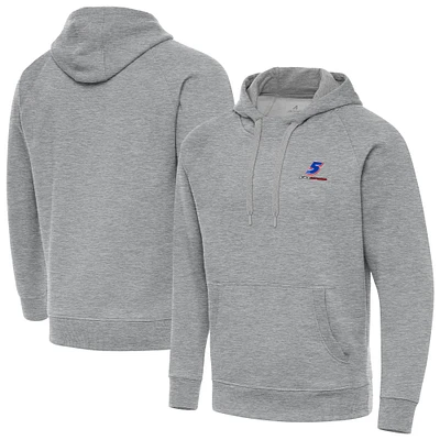 Men's Antigua Heather Gray Kyle Larson Victory Tall Pullover Hoodie