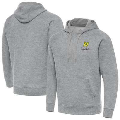 Men's Antigua Heather Gray Denny Hamlin Victory Tall Pullover Hoodie