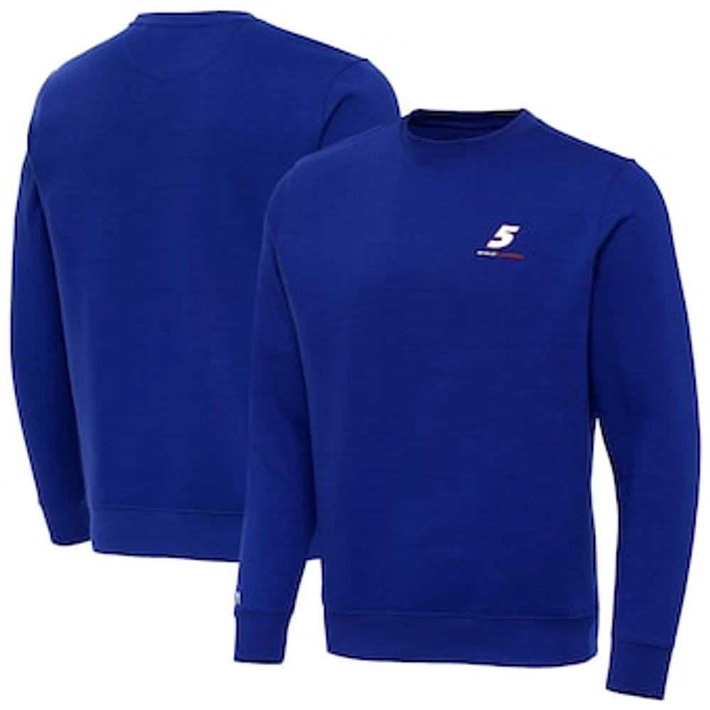 Men's Antigua Royal Kyle Larson Big & Tall Victory Crewneck Pullover Sweatshirt